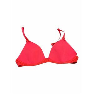 AERIE Women’s Coral Pink Orange Lace Trim Push Up Bra Size 34A